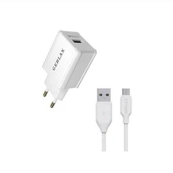Сетевое зарядное устройство Gerlax GA-01F with Type-C, Белый