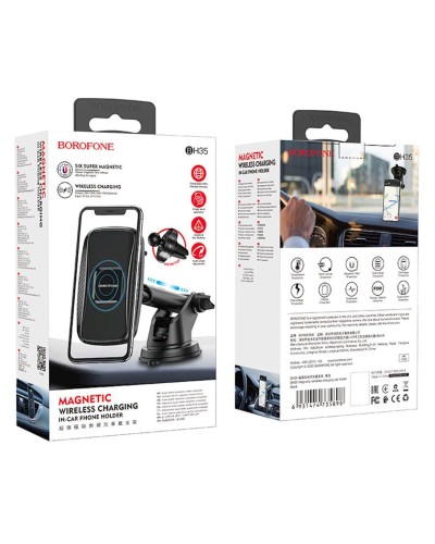 Avtomobil üçün telefon tutacağı Borofone Magnetic BH35, Qara