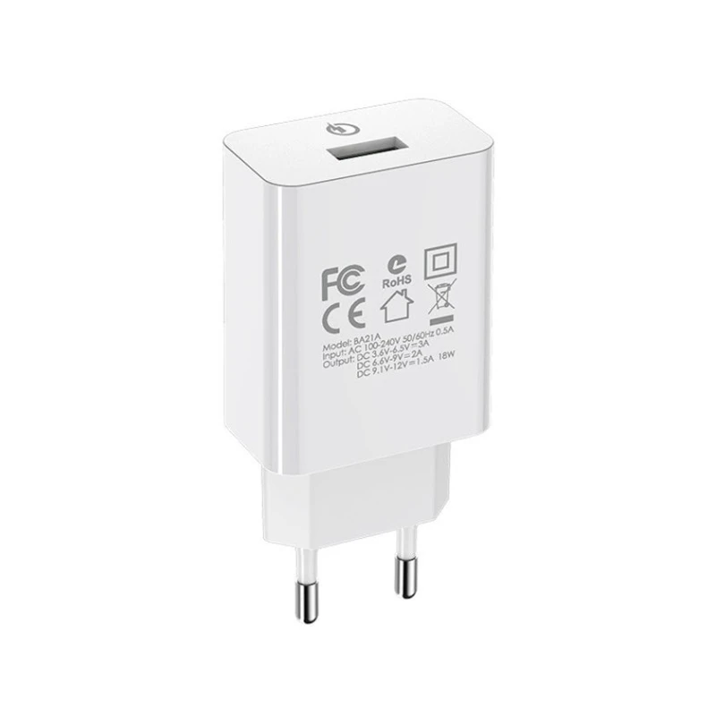Сетевое зарядное устройство Borofone BA21A 1xUSB 3.0A QC3.0, Белый Сетевое зарядное устройство Borofone BA21A 1xUSB 3.0A QC3.0, Белый
