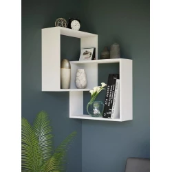 Настенная полка Art Mebel 157, ламинат, 72х52х18 см, белый