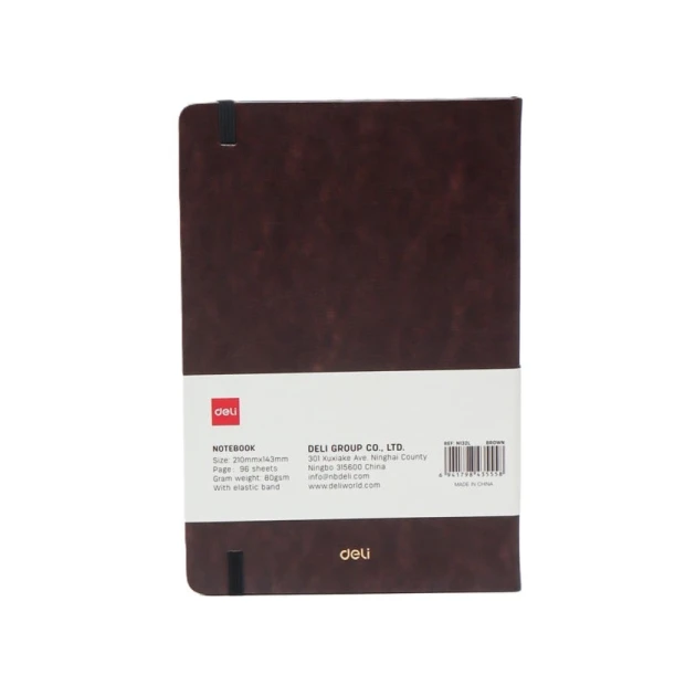 Блокнот Deli N132L, A5, 96 листов, коричневый Блокнот Deli N132L, A5, 96 листов, коричневый