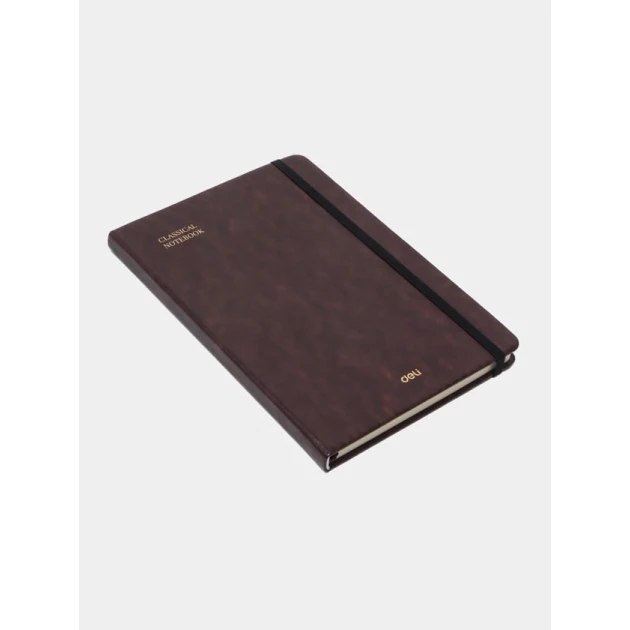 Блокнот Deli N132L, A5, 96 листов, коричневый Блокнот Deli N132L, A5, 96 листов, коричневый