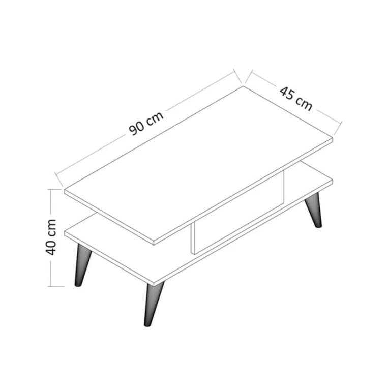 Журнальный стол Ev Plus ev_12116023, ЛДСП, коричневый,белый, 90x45x40 см Журнальный стол Ev Plus ev_12116023, ЛДСП, коричневый,белый, 90x45x40 см