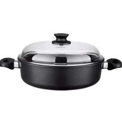 Сковородка Leggno BLK2222ST20, 20 см, чугунная, черный, с крышкой