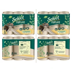 Mətbəx üçün kağız dəsmal Select Nature, 3 qatlı, 6 rulon