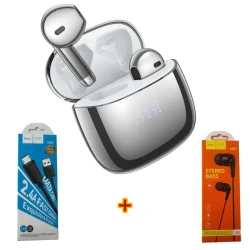 Беспроводные наушники Hoco ew62 Black + кабель для зарядки + наушники