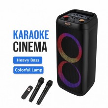 Bluetooth Səsgücləndirici SING-E ZQS10209 2x10 TWS Stereo Dinamik RGB İşıqlı Simsiz Mikrofonlu Portativ