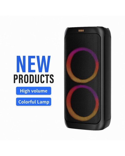 Bluetooth Səsgücləndirici SING-E ZQS10209 2x10 TWS Stereo Dinamik RGB İşıqlı Simsiz Mikrofonlu Portativ