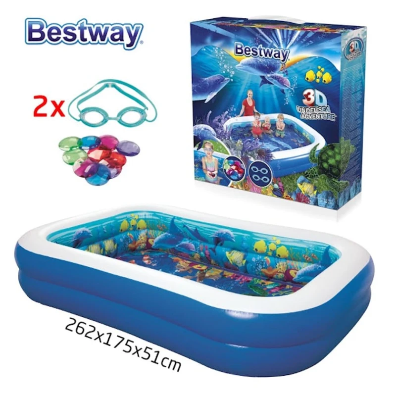 Надувной бассейн Bestway H54225588177, 262x175x51 см, 778 л, синий