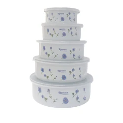 Набор контейнеров 1018W, эмаль, белый, 5 шт Набор контейнеров 1018W, эмаль, белый, 5 шт