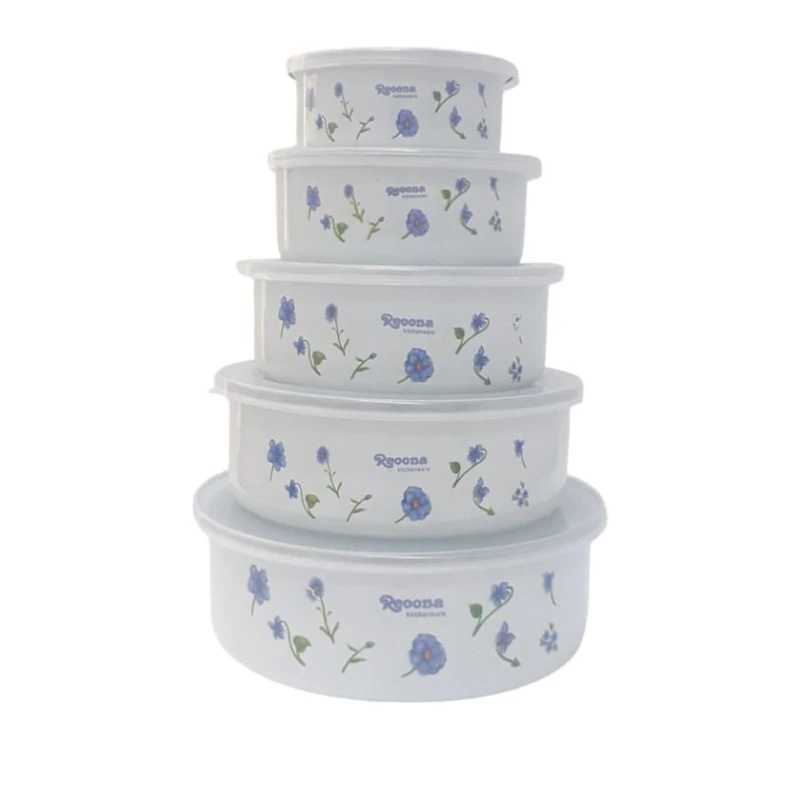 Набор контейнеров 1018W, эмаль, белый, 5 шт Набор контейнеров 1018W, эмаль, белый, 5 шт