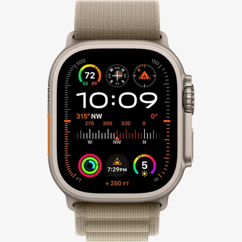 Смарт-часы Apple Watch Ultra 2 GPS + Cellular, 49mm Titanium Case with Olive Alpine Loop Small (MREX3RB/A)