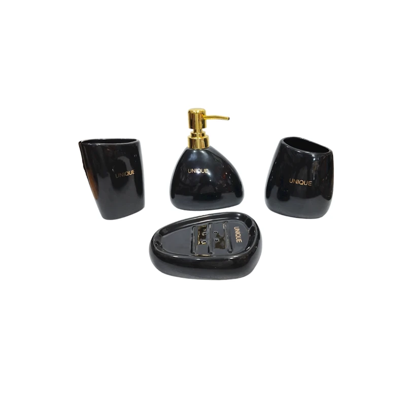 Набор для ванной HMSD_US67 керамика, черный, 4 шт Набор для ванной HMSD_US67 керамика, черный, 4 шт