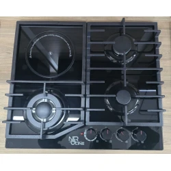 Kombinə olunmuş pilətə-qaz Nurline kramika, qara