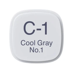 Маркер Copic Classic, C-1, Cool Gray, No.1, двусторонний, серый