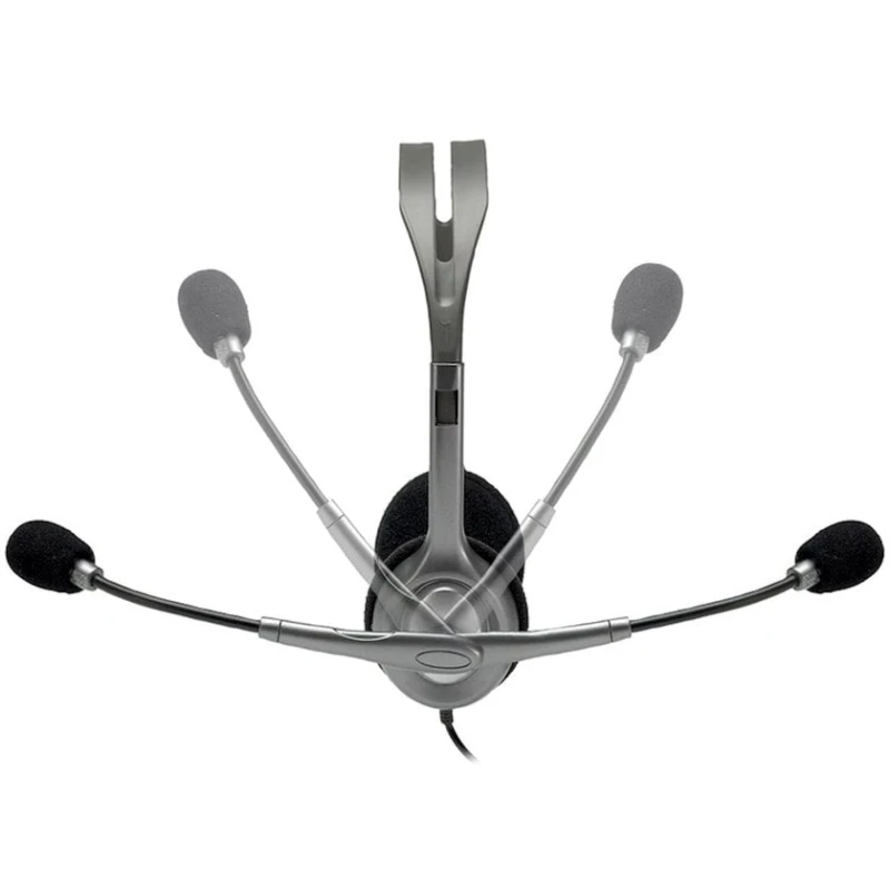 Наушники-гарнитура Logitech 3.5mm Dual Plug, Gray/Silver Наушники-гарнитура Logitech 3.5mm Dual Plug, Gray/Silver