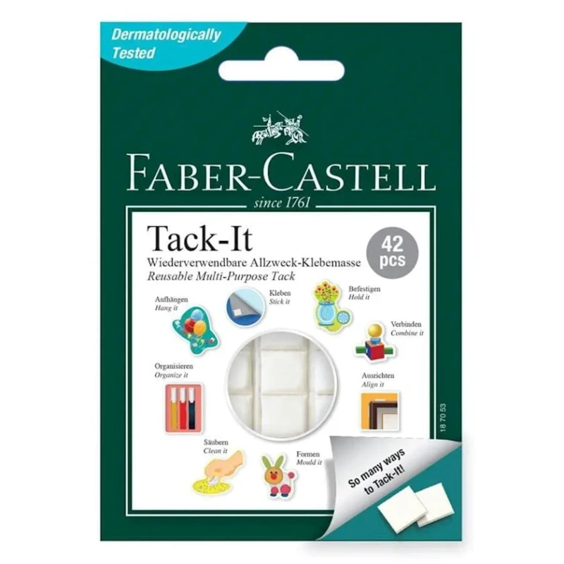 Двухсторонняя клейкая лента Faber-Castell Tack-It 187053, 42 шт Двухсторонняя клейкая лента Faber-Castell Tack-It 187053, 42 шт