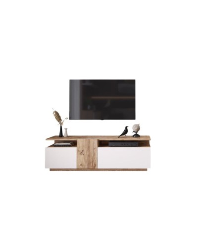 TV üçün tumba Ev Plus 12115861, LDSP, ağ/qəhvəyi, 150x30x46 sm