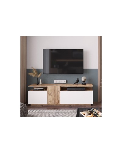 TV üçün tumba Ev Plus 12115861, LDSP, ağ/qəhvəyi, 150x30x46 sm