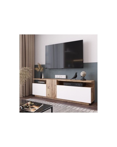 TV üçün tumba Ev Plus 12115861, LDSP, ağ/qəhvəyi, 150x30x46 sm