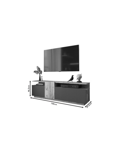 TV üçün tumba Ev Plus 12115861, LDSP, ağ/qəhvəyi, 150x30x46 sm