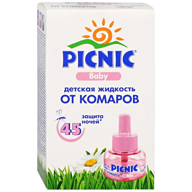 Жидкость для фумигатора Picnic Baby 45 ночей, 30 мл Жидкость для фумигатора Picnic Baby 45 ночей, 30 мл
