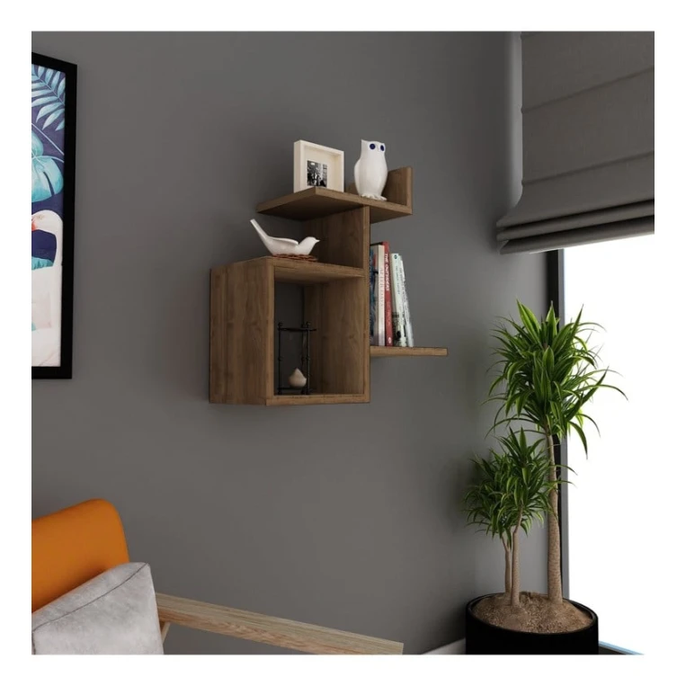 Настенная полка Art Mebel 121, ламинат, 55х55х22 см, Venge