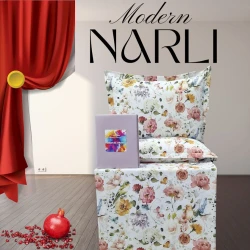 Yataq dəsti Nar-Lı-001061, mələfə 240x260 sm, yorğan üzü 200x220 sm, yastıq üzləri 2 əd x 50x70 sm, ikinəfərlik, pambıq, rəngbərəng
