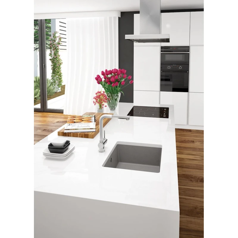 Кухонная мойка Deante Corda ZQAS10C, гранит, серый, 46x55 см