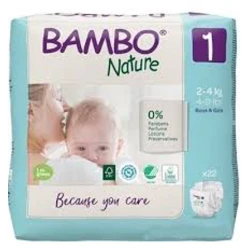 Детские подгузники Bambo Nature 1, 2-4 кг, 22 шт