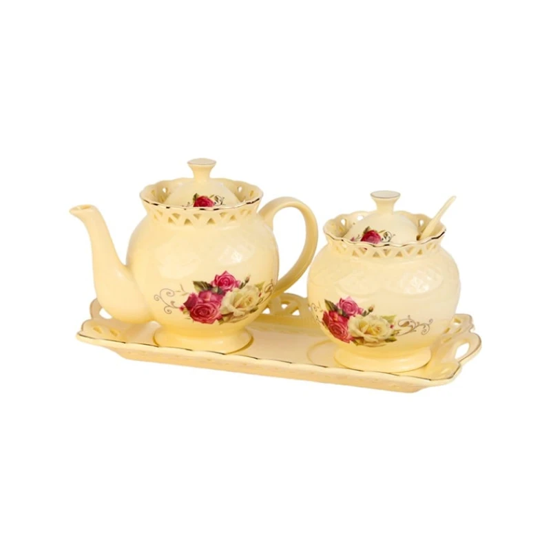 Çay üçün dəst Y-Q049-2, keramika, bej