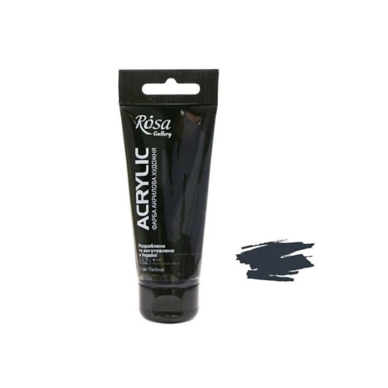 Акриловая краска художественная Rosa Gallery 652, серая Пейна, 60 мл Акриловая краска художественная Rosa Gallery 652, серая Пейна, 60 мл