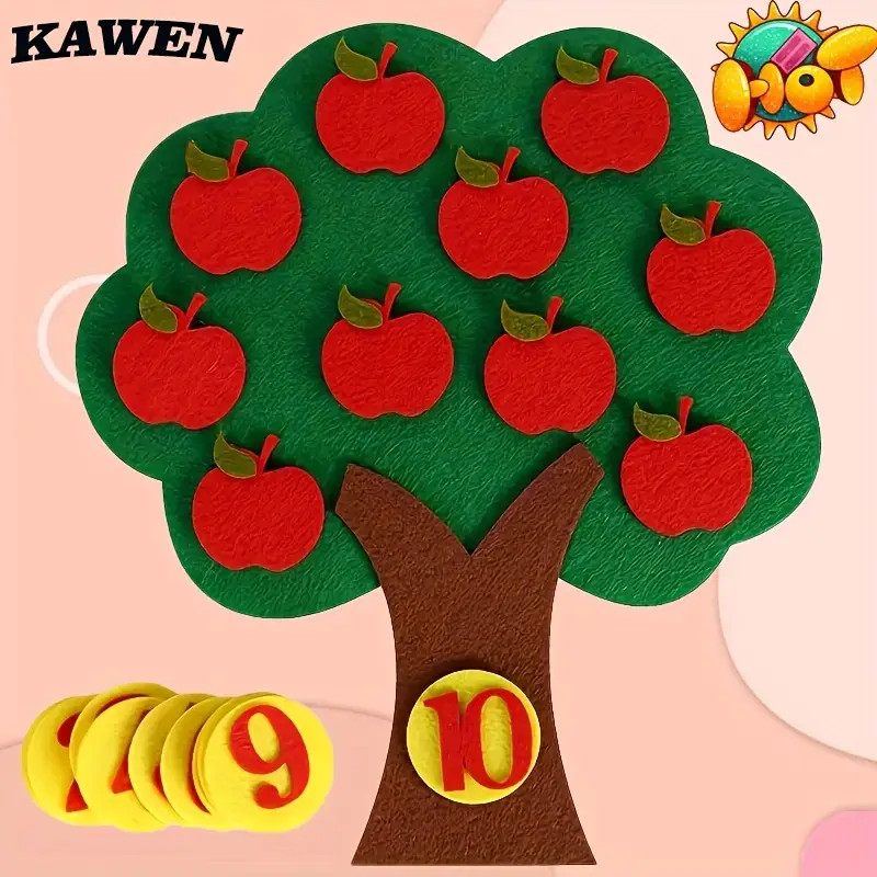 Развивающая игра Дерево знаний, на липучке, с цифрами и яблоками Развивающая игра Дерево знаний, на липучке, с цифрами и яблоками