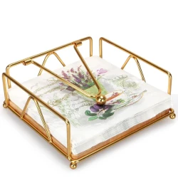 Салфетница Plateon0026 с металлической рамкой, золотистый Салфетница Plateon0026 с металлической рамкой, золотистый