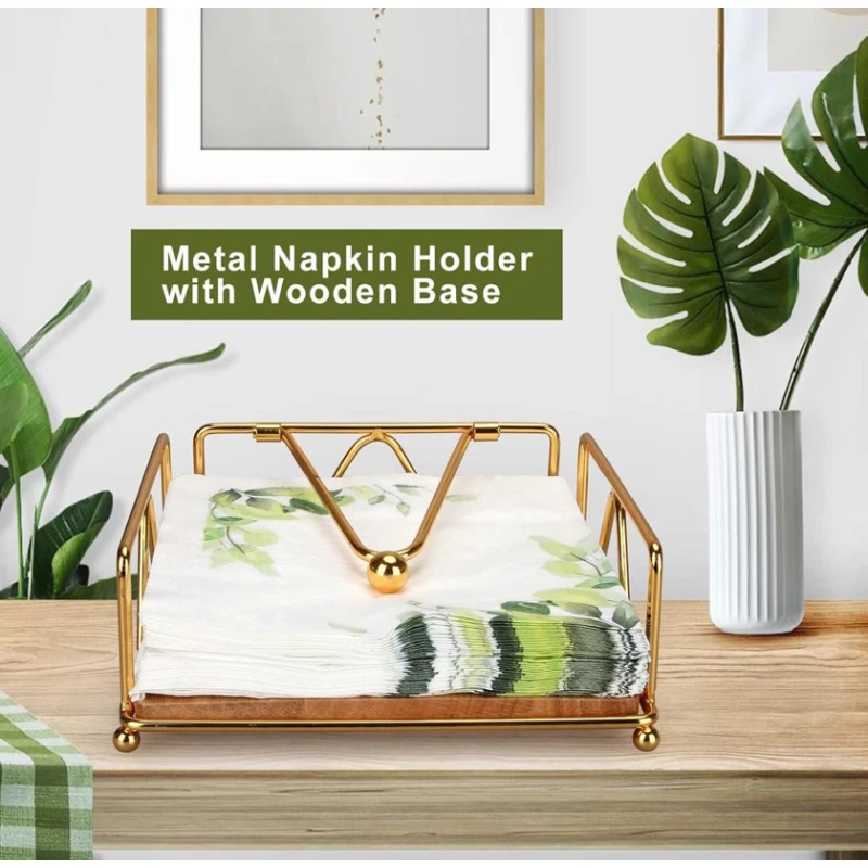 Salfet qabı Plateon0026 metal çərçivəli, qızılı Salfet qabı Plateon0026 metal çərçivəli, qızılı