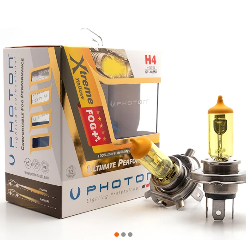 Лампочка для световых приборов автомобиля Photon H4 Xtreme Yellow 3000k