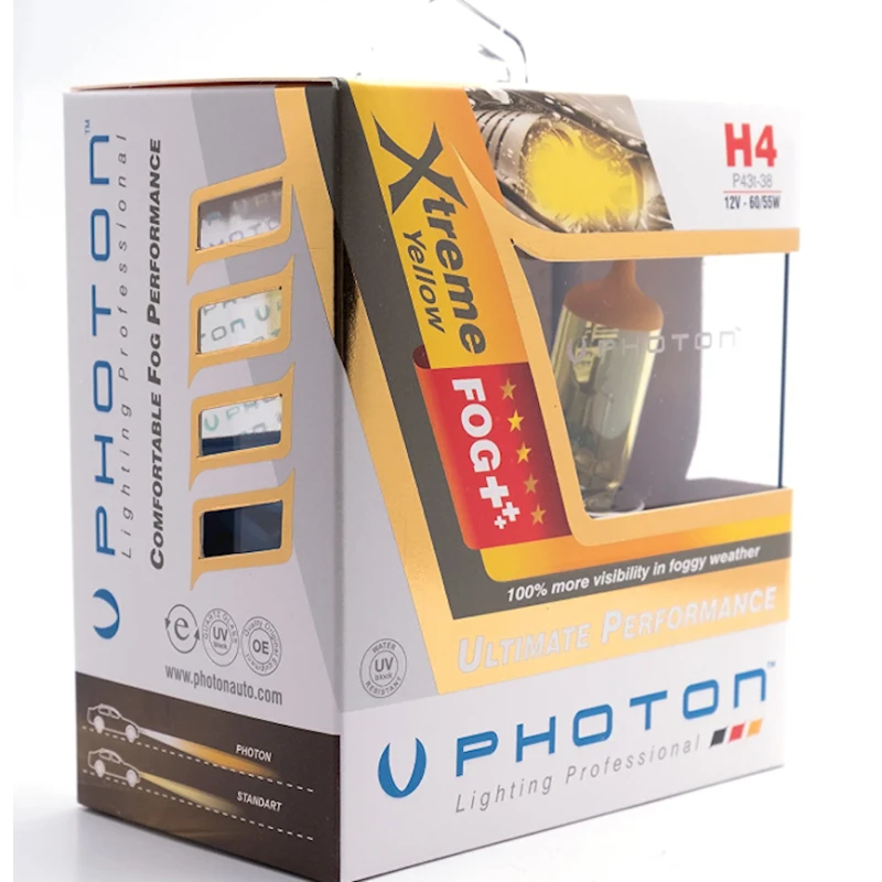 Лампочка для световых приборов автомобиля Photon H4 Xtreme Yellow 3000k