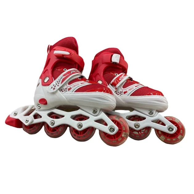 Роликовые коньки для детей K603C, размер M, красные/белые Роликовые коньки для детей K603C, размер M, красные/белые