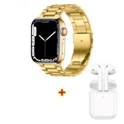 Умные часы TC7 Max Gold + Беспроводные наушники Hoco EW74 White В подарок