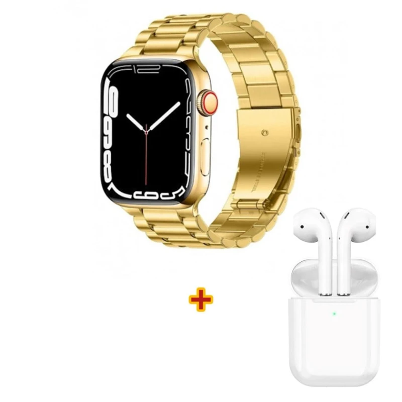 Умные часы TC7 Max Gold + Беспроводные наушники Hoco EW74 White В подарок Умные часы TC7 Max Gold + Беспроводные наушники Hoco EW74 White В подарок