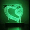 3D-gecə lampası Ürək tuy01, 20x14 sm, yaşıl