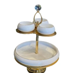 Этажерка CG-3673, 35х25х9 см, белая/золотистая