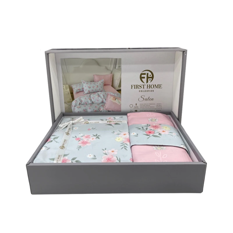 Yataq dəsti First Home SHA-00002702, yorğan üzü 160x220 sm, mələfə 170х240 sm, yastıq üzü 50х70 sm, birnəfərlik, pambıq, rəngbərəng
