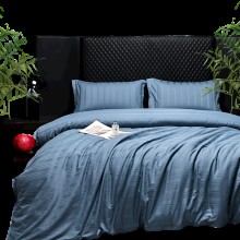 Yataq dəsti Narlı Exclusive Narlı 000759, yorğan üzü 200x220 sm, mələfə 240x260 sm, 2 əd yastıq üzü 50x70 sm, ikinəfərlik, lüks satin, göy