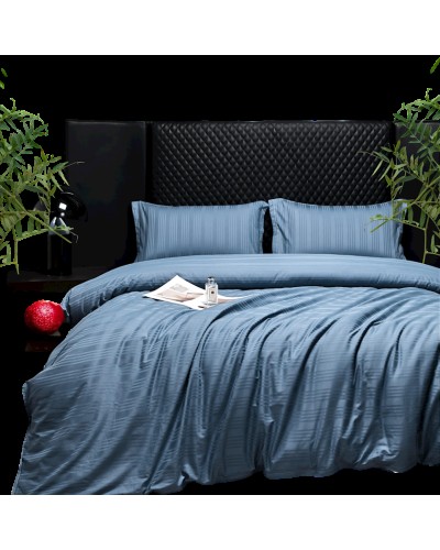 Yataq dəsti Narlı Exclusive Narlı 000759, yorğan üzü 200x220 sm, mələfə 240x260 sm, 2 əd yastıq üzü 50x70 sm, ikinəfərlik, lüks satin, göy