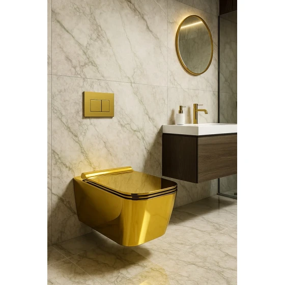 Унитаз подвесной Elfa золото 1170