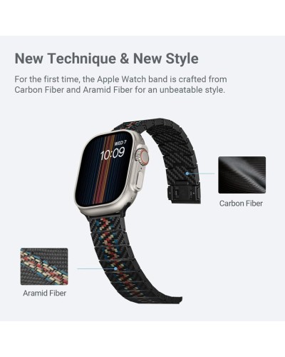 Kəmər Pitaka Rhapsody Apple Watch üçün 42/44/45/49 mm Black - 7493554151206