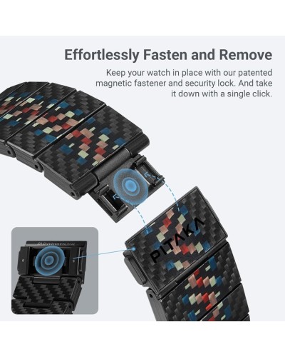 Kəmər Pitaka Rhapsody Apple Watch üçün 42/44/45/49 mm Black - 7493554151206