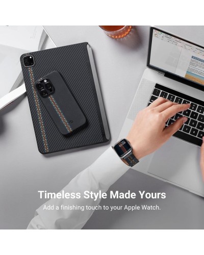 Kəmər Pitaka Rhapsody Apple Watch üçün 42/44/45/49 mm Black - 7493554151206