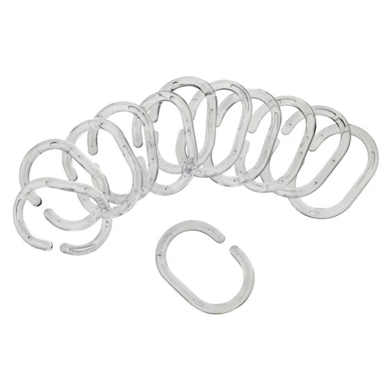 Кольца для шторки в ванной JYSK Varekil пластик, 12 шт, прозрачный